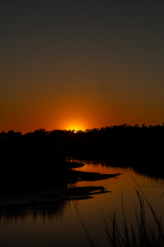 Sunset over the Marsh on Pawley's Island in Georgetown County South Carolina