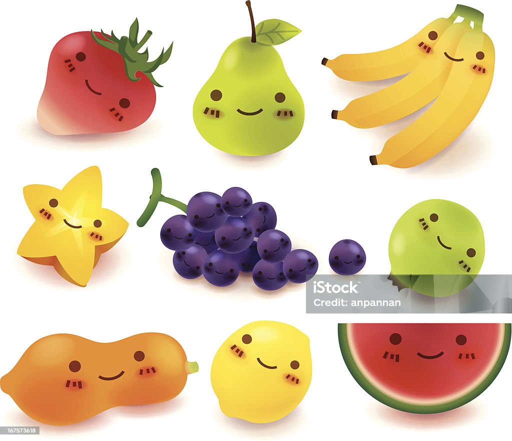 Collection de fruits et légumes - clipart vectoriel de Aliment libre de droits