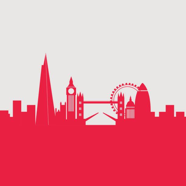 london city skyline - londra i̇ngiltere illüstrasyonlar stock illustrations