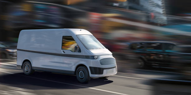 istock Electric Driveless Van In Busy Traffic 1675740811