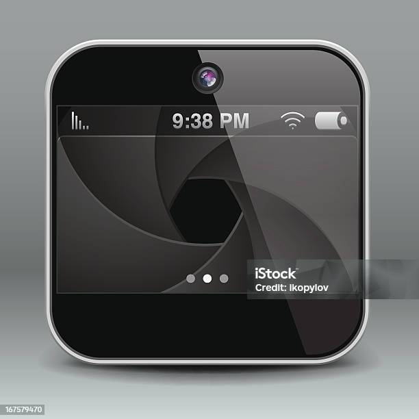 Progettazione Di App Icona Della Fotocamera Del Telefono Cellulare - Immagini vettoriali stock e altre immagini di Applicazione mobile