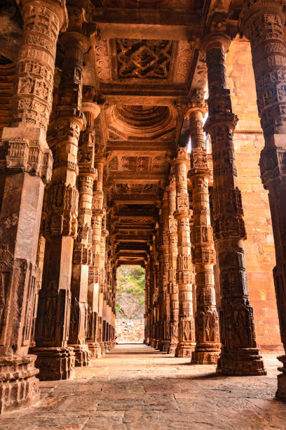 istock ancient grand mosque called Adhai Din Ka Jhonpra vintage pillar architecture from unique angle 1675797973