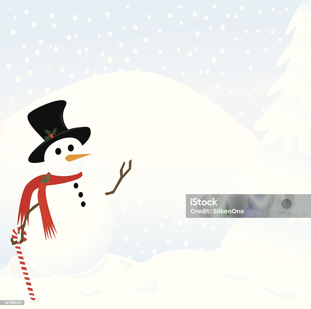 Scène de neige - clipart vectoriel de Bonhomme de neige libre de droits