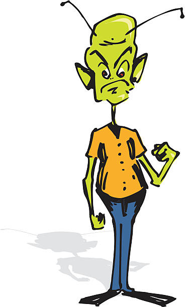 Angry Alien vector art illustration