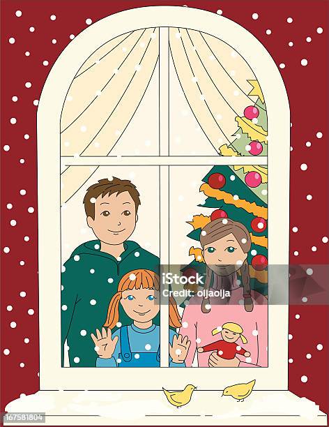 보그다 루킹 Throug 창 겨울에 대한 스톡 벡터 아트 및 기타 이미지 - 겨울, 나무, 내리는 눈