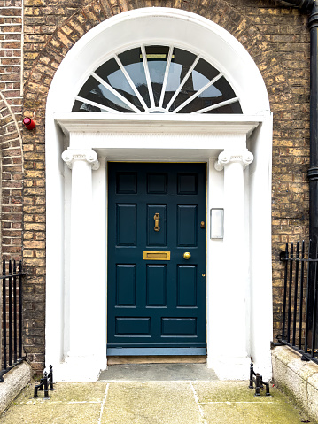 A famous painted Georgian door in Dublin, Ireland
