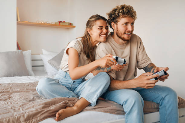 istock Young couple in love spending time together at home 1675829794