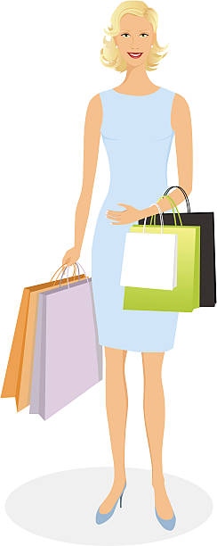 Shopping girl vector art illustration