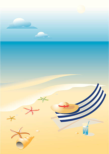 Wonderful shining beach vector art illustration