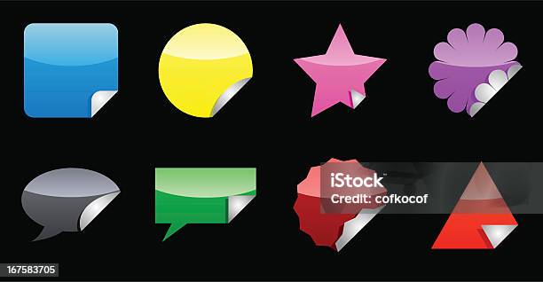 Collection Of Web 20 Stickers Stock Illustration - Download Image Now - Blank, Blue, Circle