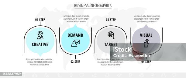Hand Drawn Timeline Visualization With 4 Steps For Diagram Flowchart ...