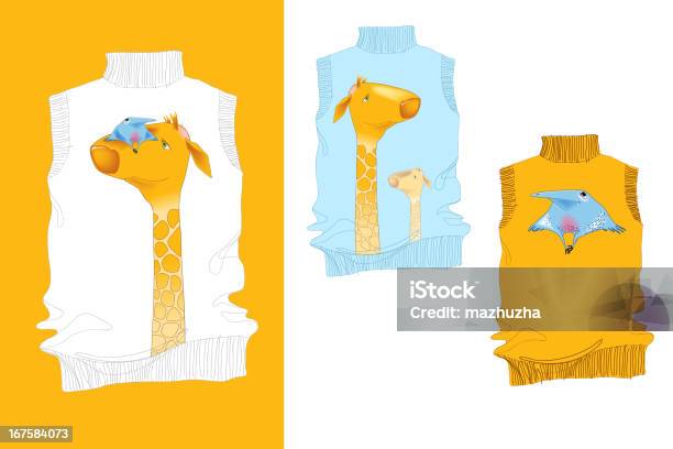 Ptak I Żyrafa Koszula - Stockowe grafiki wektorowe i więcej obrazów Bawełna - Bawełna, Bluza, Clip Art