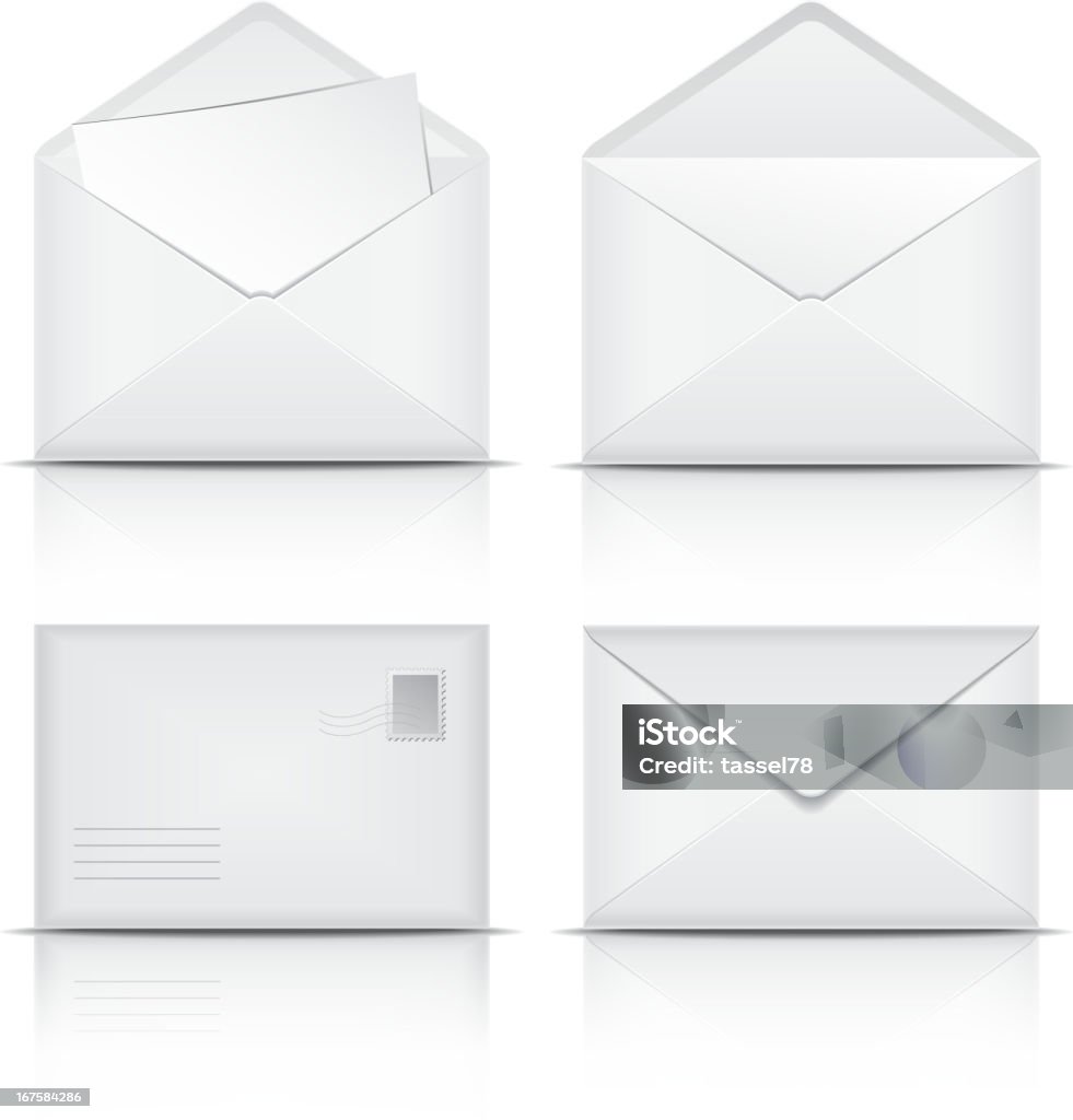 Conjunto de branco envelopes. - Royalty-free Aberto arte vetorial