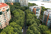 Bird's eye view of high-end residential areas for wealthy people