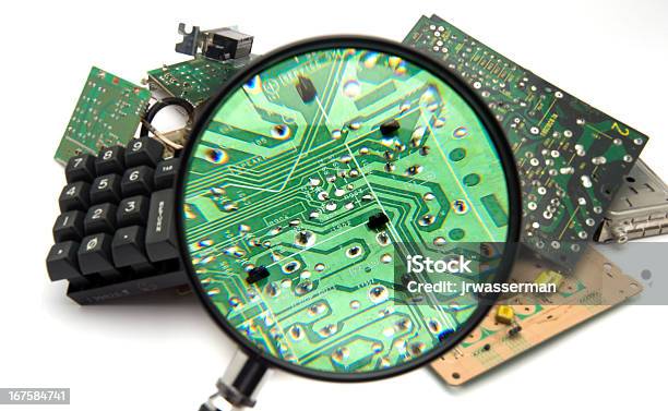 Closeup On Digtial Garbage Stock Photo - Download Image Now - Circuit Board, Biodegradable, Polycarbonate