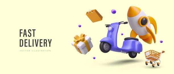 istock Express delivery. Fast transportation of orders, goods. Store courier service 1675847594