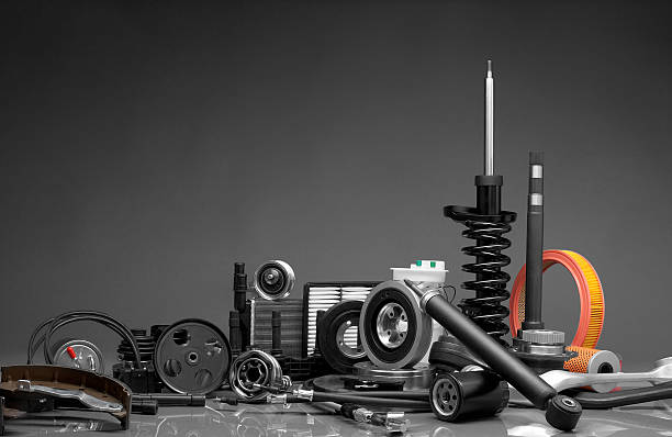 istock Auto parts in a pile with gray background 167584906