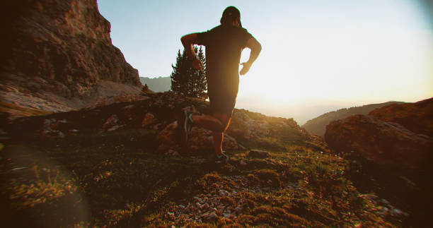 istock Man trail running on mountain: the Dolomites 1675859854