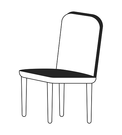 Comfortable office chair flat monochrome isolated vector object. Furniture for decor room. Editable black and white line art drawing. Simple outline spot illustration for web graphic design