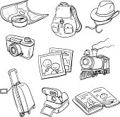 istock Travel icons in black and white 167587448