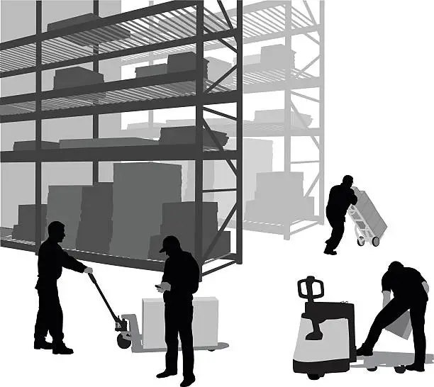 Vector illustration of Storage Facility Vector Silhouette