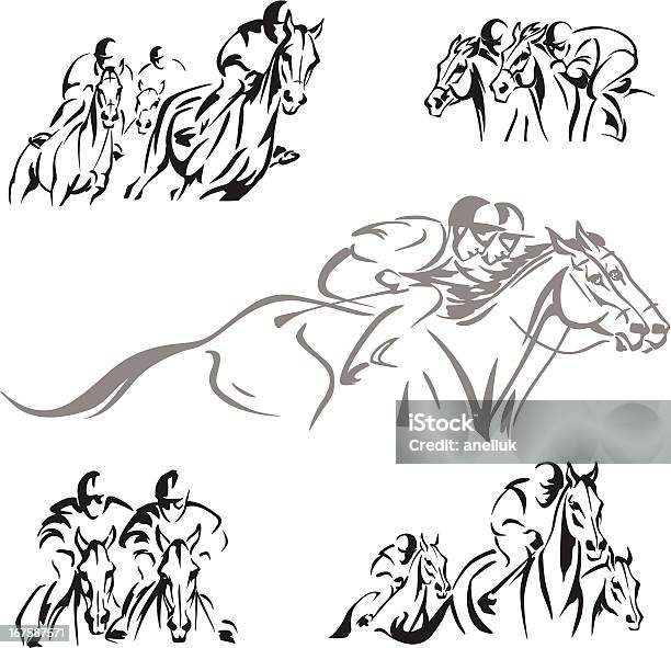 Five Horseracing Themes Stock Illustration - Download Image Now - Horse Racing, Vector, Horse