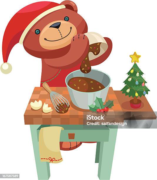 Teddybärserie Christmas Pudding Stock Vektor Art und mehr Bilder von Backen - Backen, Baum, Bildkomposition und Technik