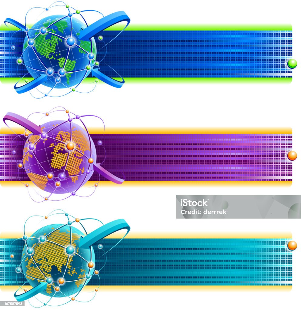 Digital świecie globalnej komunikacji banery - Grafika wektorowa royalty-free (Afryka)