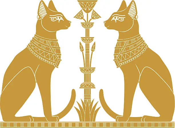 Vector illustration of Egyptian Cats