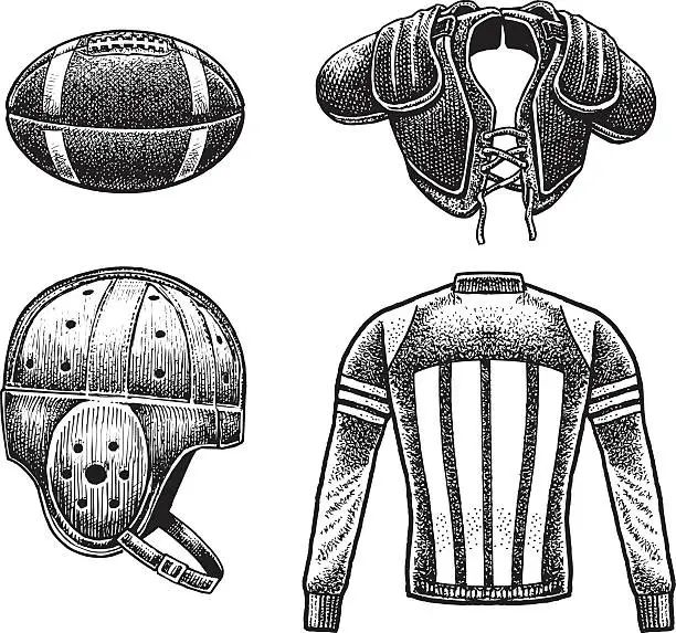 Vector illustration of Football Player Uniform - 1940's