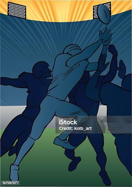 American Football Scene Receiver Catching Stock Illustration - Download Image Now - American Football - Ball, American Football - Sport, Catching