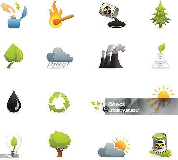 Color Icons Eco Stock Illustration - Download Image Now - Cloud - Sky, Pollution, Fumes