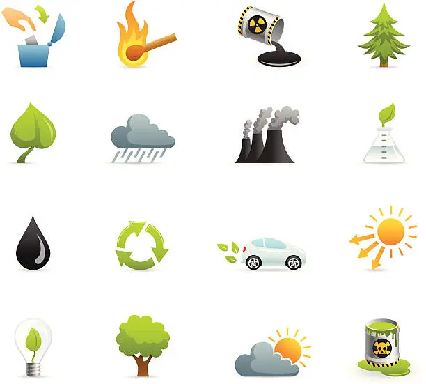 Vector illustration of Color Icons - Eco