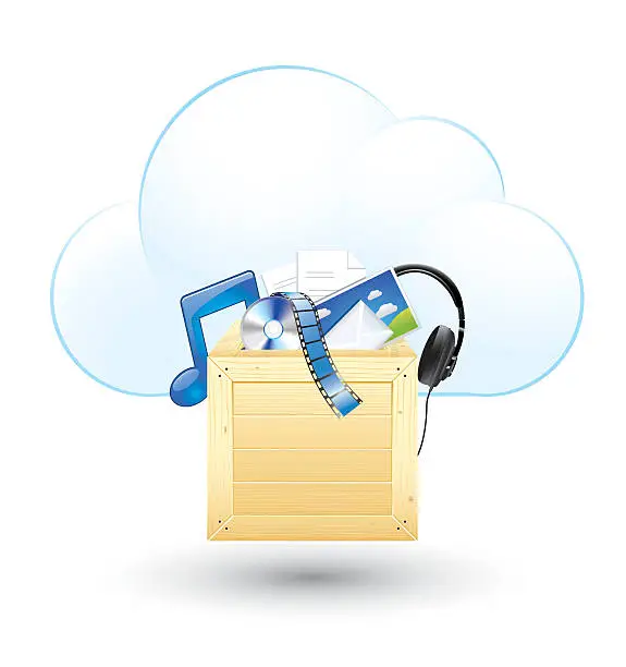 Vector illustration of Cloud and Online Storage Concept