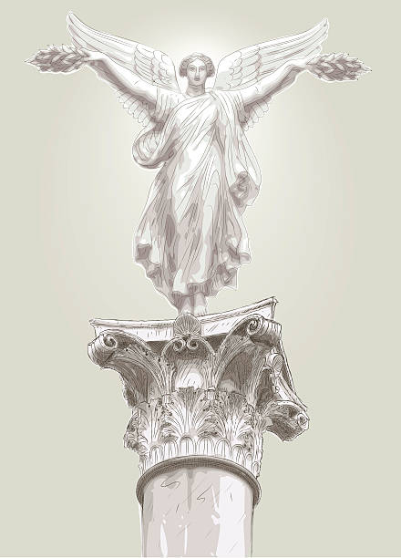 statua insolated hellenistic - statue sculpture roman angel stock illustrations