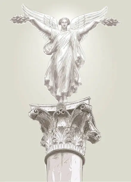 Vector illustration of hellenistic statue insolated