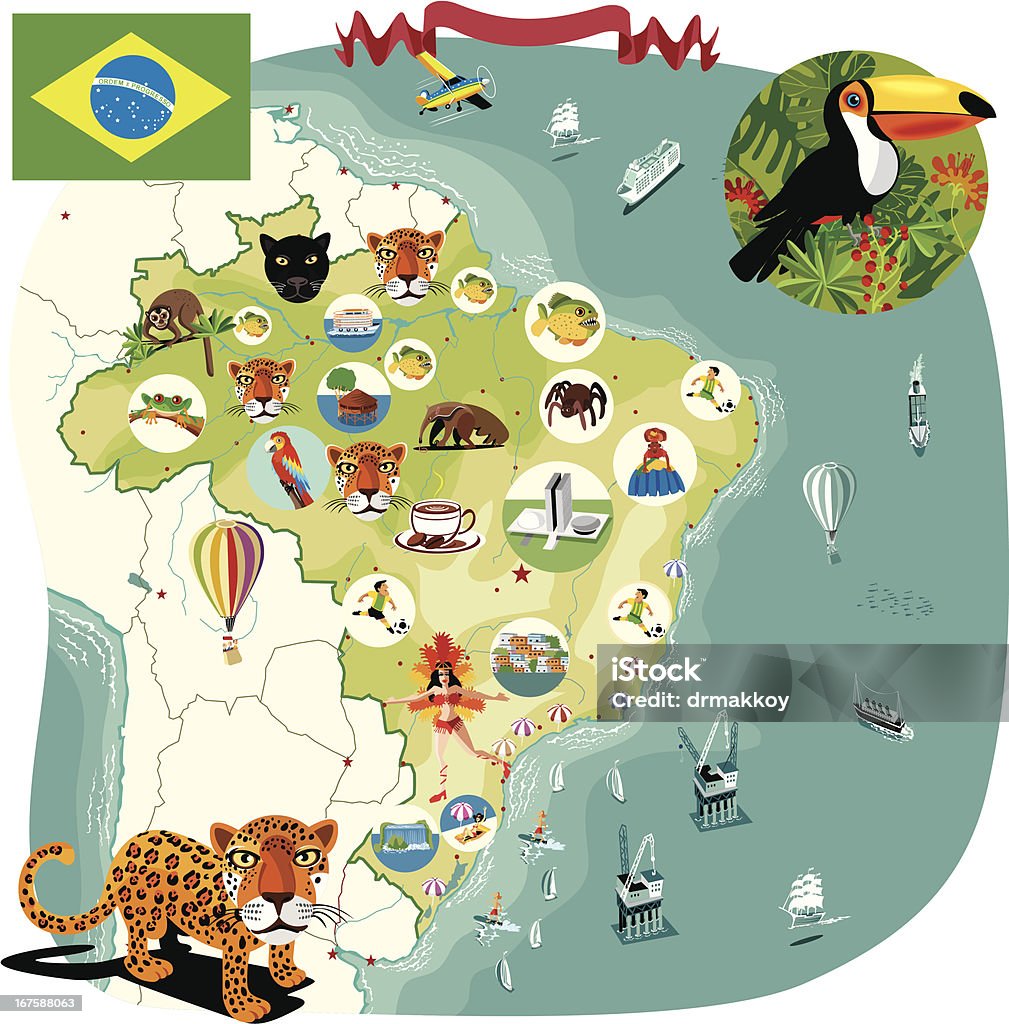 Mulher Mapa do Brasil - Royalty-free Brasil arte vetorial