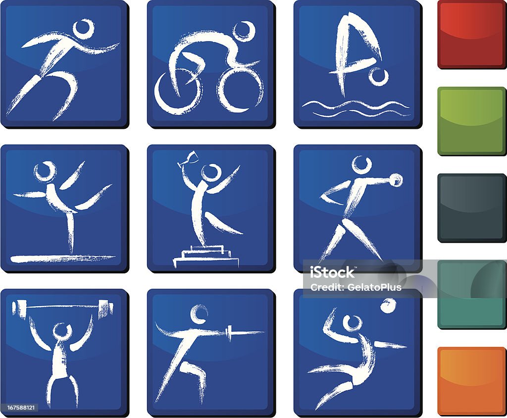 Conjunto de iconos de deportes - arte vectorial de Actividad libre de derechos