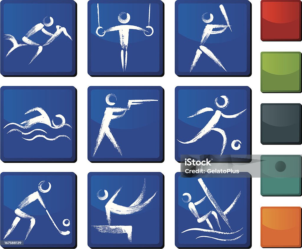 Sports Icon Set Hand Drawn Style Sports Icon Set. Zip contains AI format. Aquatic Sport stock vector