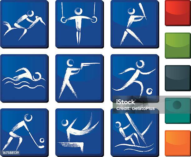 Sports Icon Set Stock Illustration - Download Image Now - Aquatic Sport, Athlete, Balance