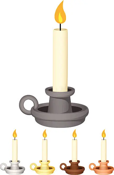 Vector illustration of Candles In Holders