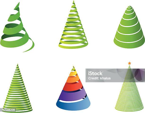 Christmas Tree Symbols Stock Illustration - Download Image Now - Abstract, Christmas Tree, Striped