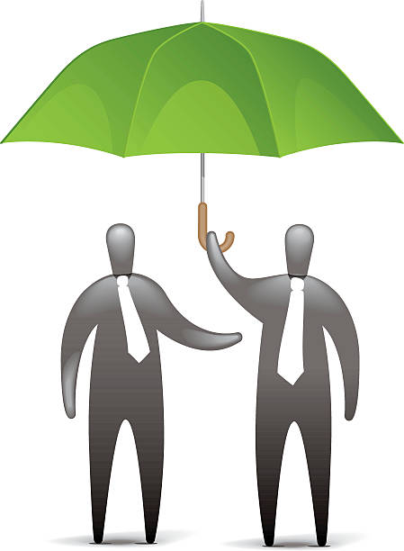 ilustrações de stock, clip art, desenhos animados e ícones de de protecção - protection umbrella people stick figure