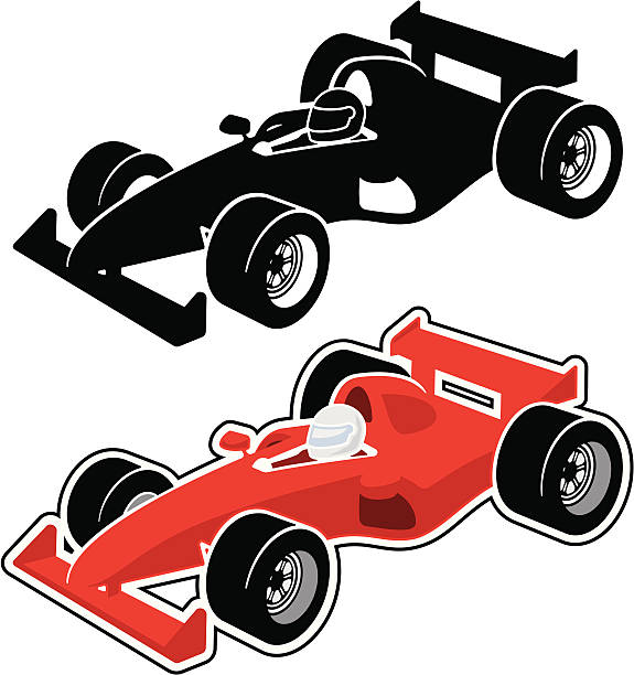 racing car - racecar color image illustration technique speed stock-grafiken, -clipart, -cartoons und -symbole