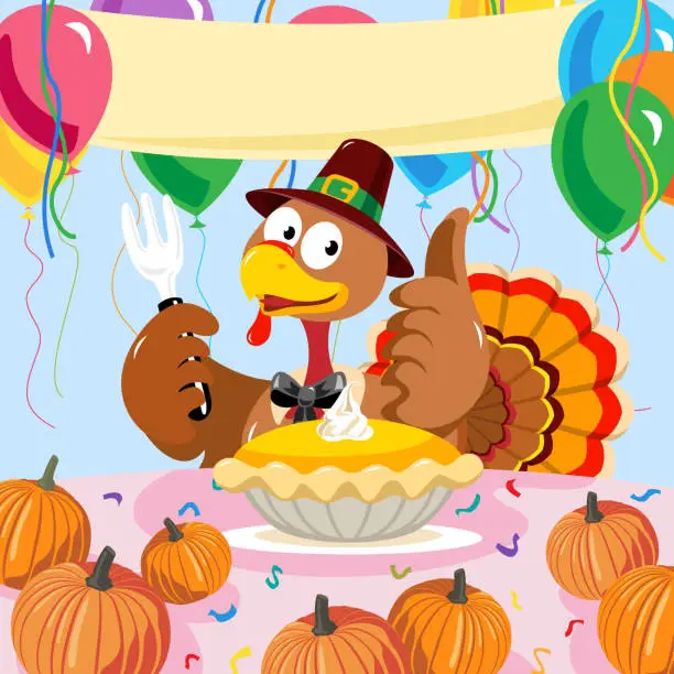 Vector illustration of Thanksgiving Party