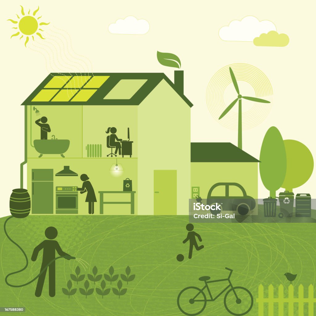 Eco-House (verde Serie di mondo - arte vettoriale royalty-free di Casa