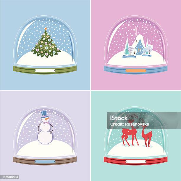 Set Of Snow Globes Stock Illustration - Download Image Now - Snow Globe, Christmas, Snowball