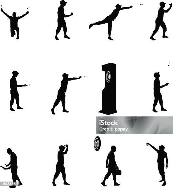 Darts Silhouette Stock Illustration - Download Image Now - Darts, Dart, In Silhouette