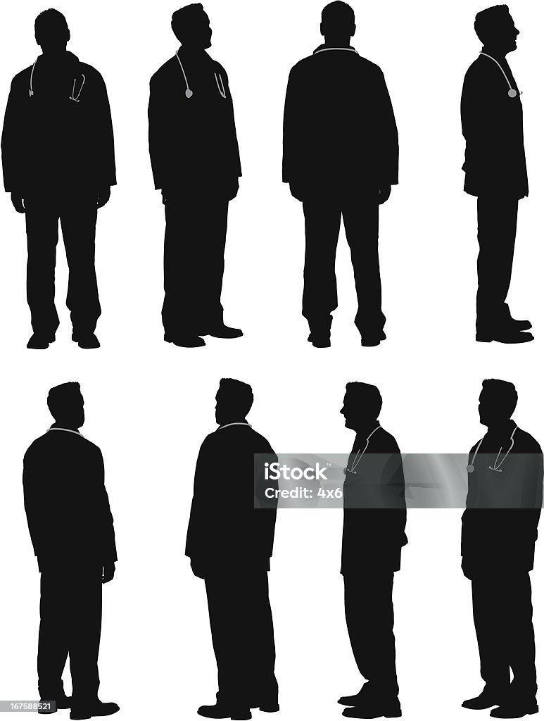 Multiple images of a male doctor Doctor stock vector