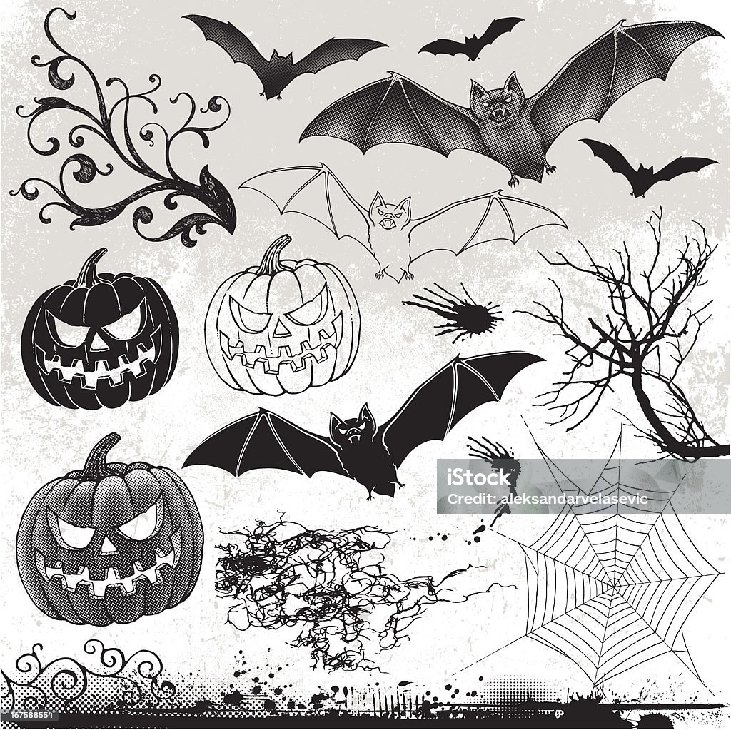 Halloween elementów - Grafika wektorowa royalty-free (Rysunek)